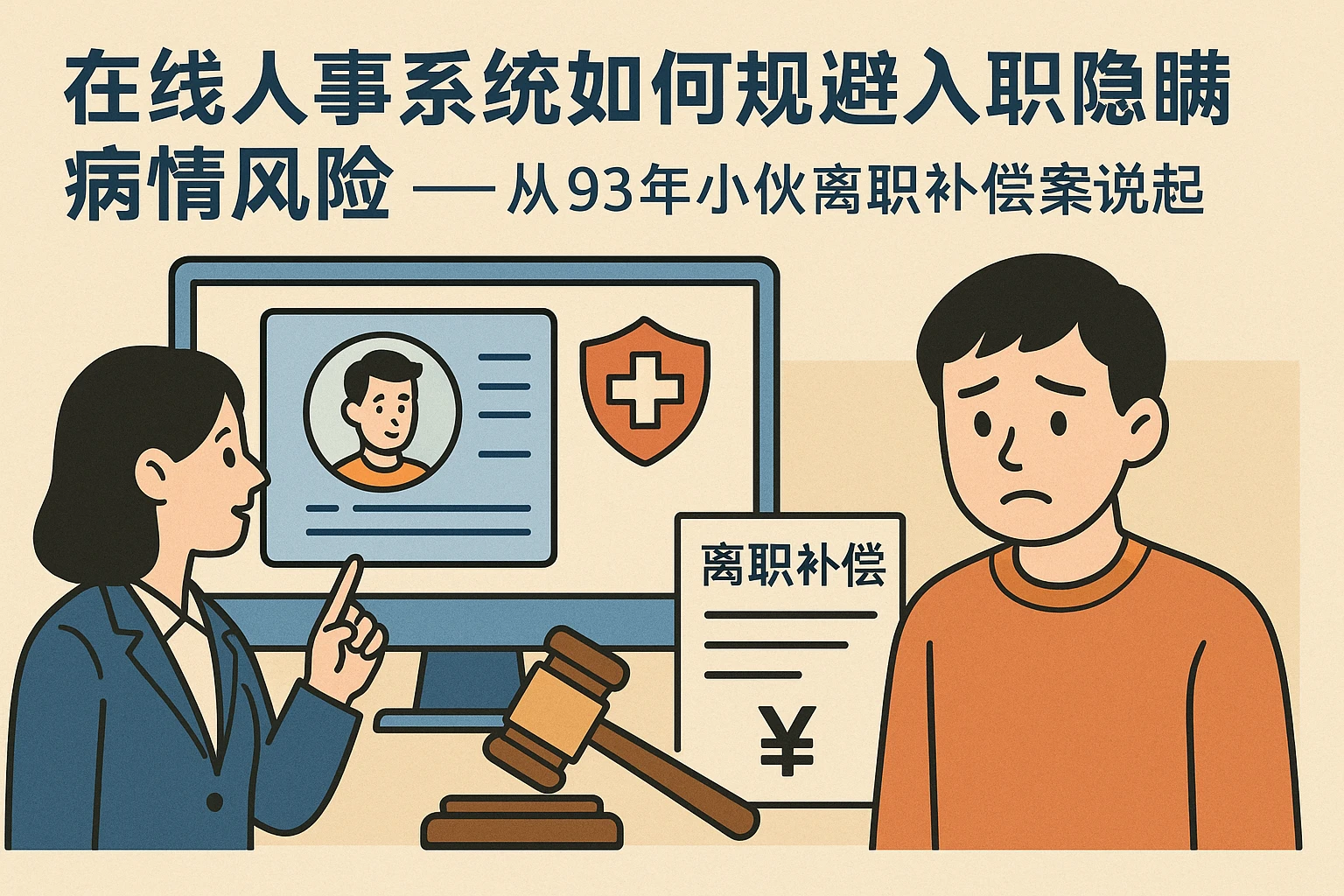 在线人事系统如何规避入职隐瞒病情风险——从93年小伙离职补偿案说起