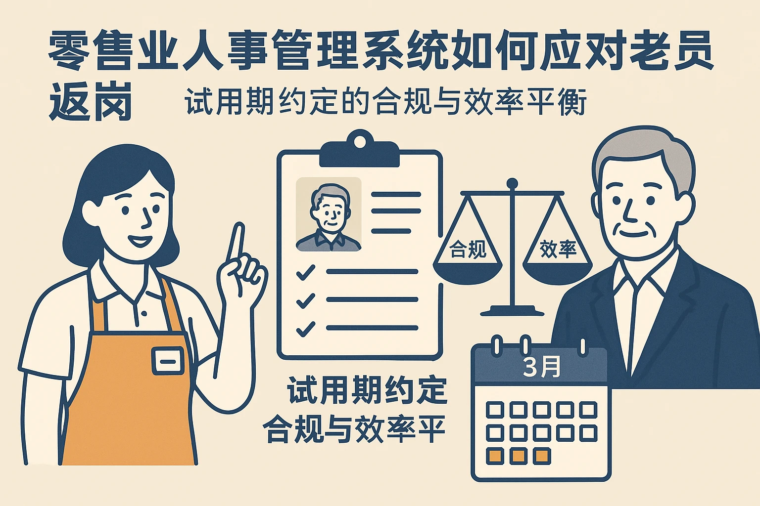 零售业人事管理系统如何应对老员工返岗：试用期约定的合规与效率平衡