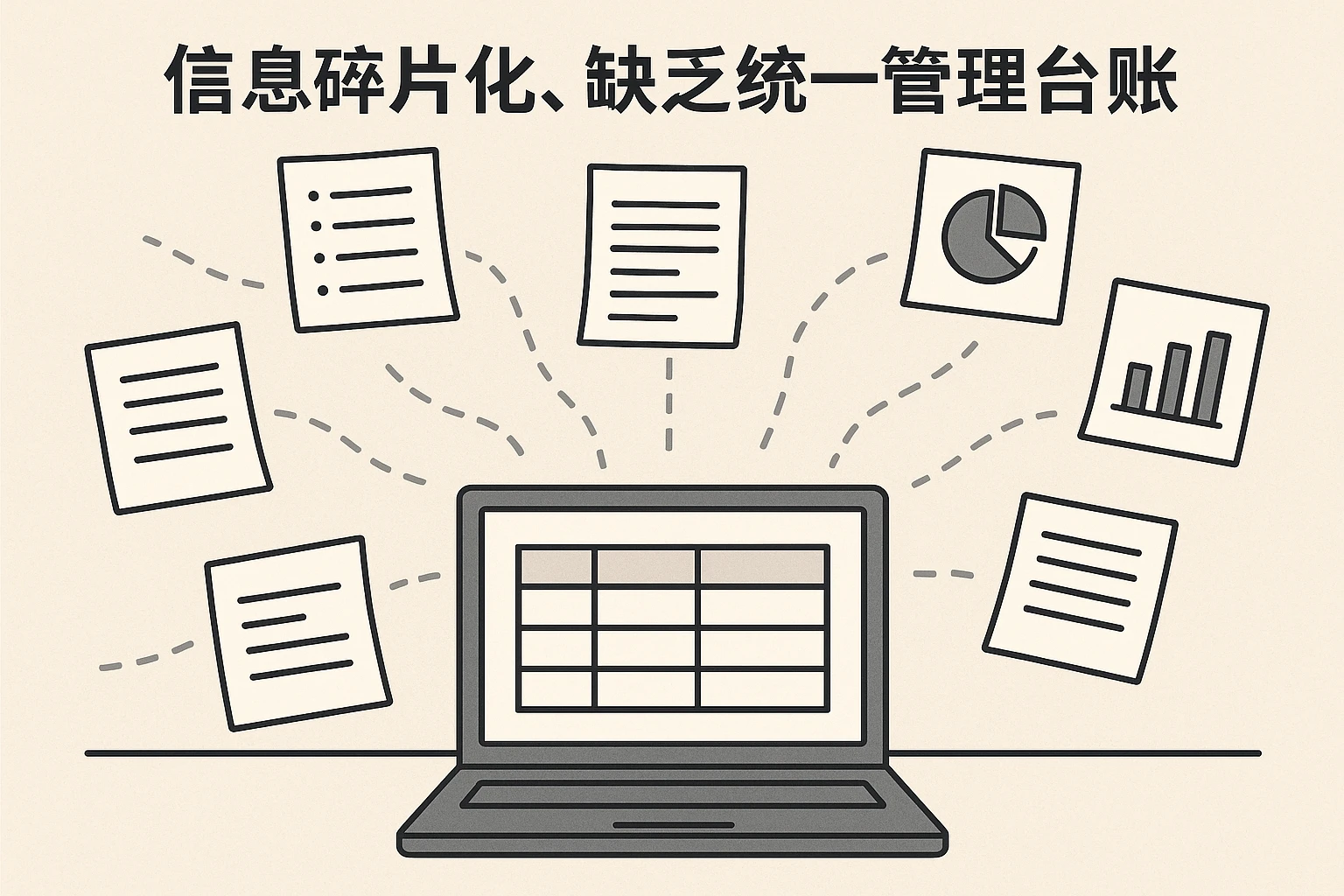 2. 信息碎片化，缺乏统一管理台账