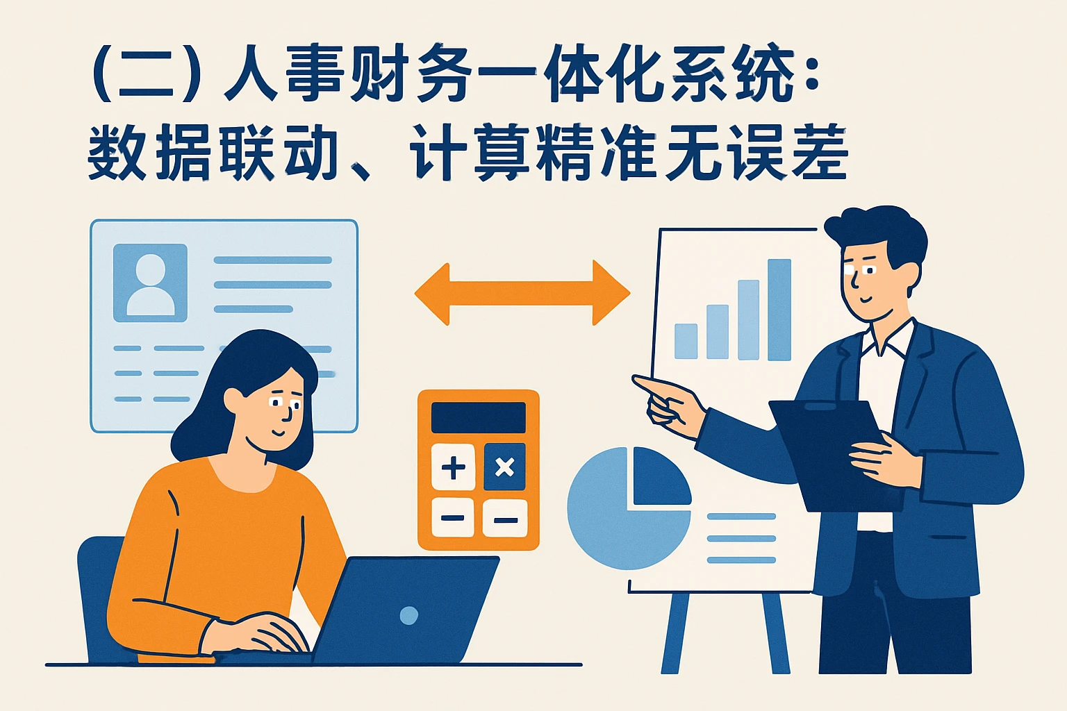 （二）人事财务一体化系统：数据联动，计算精准无误差