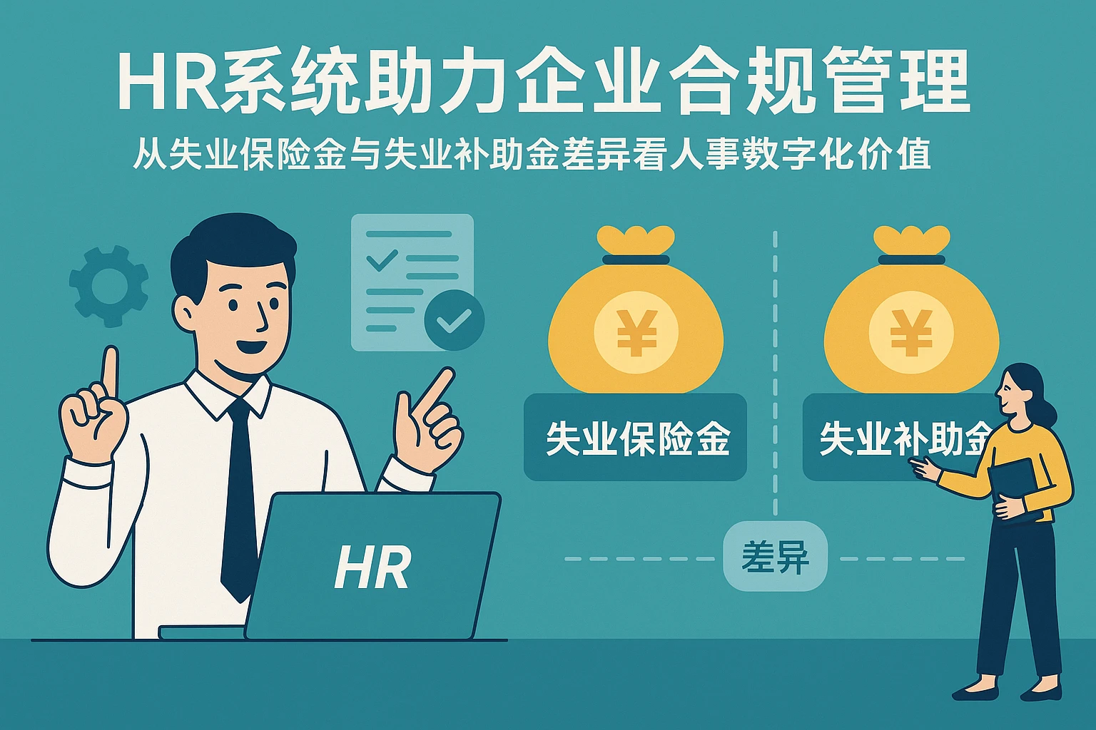 HR系统助力企业合规管理:从失业保险金与失业补助金差异看人事数字化价值