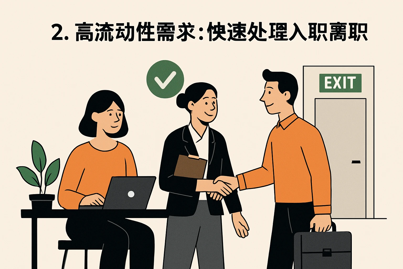 2. 高流动性需求：快速处理入职离职