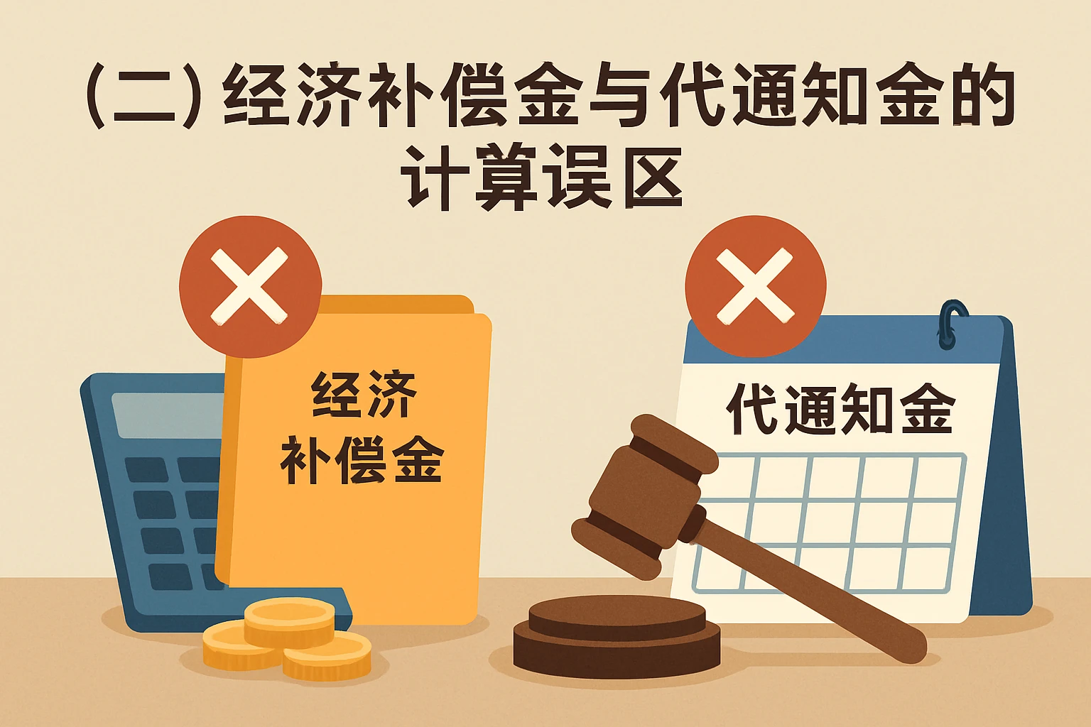 （二）经济补偿金与代通知金的计算误区