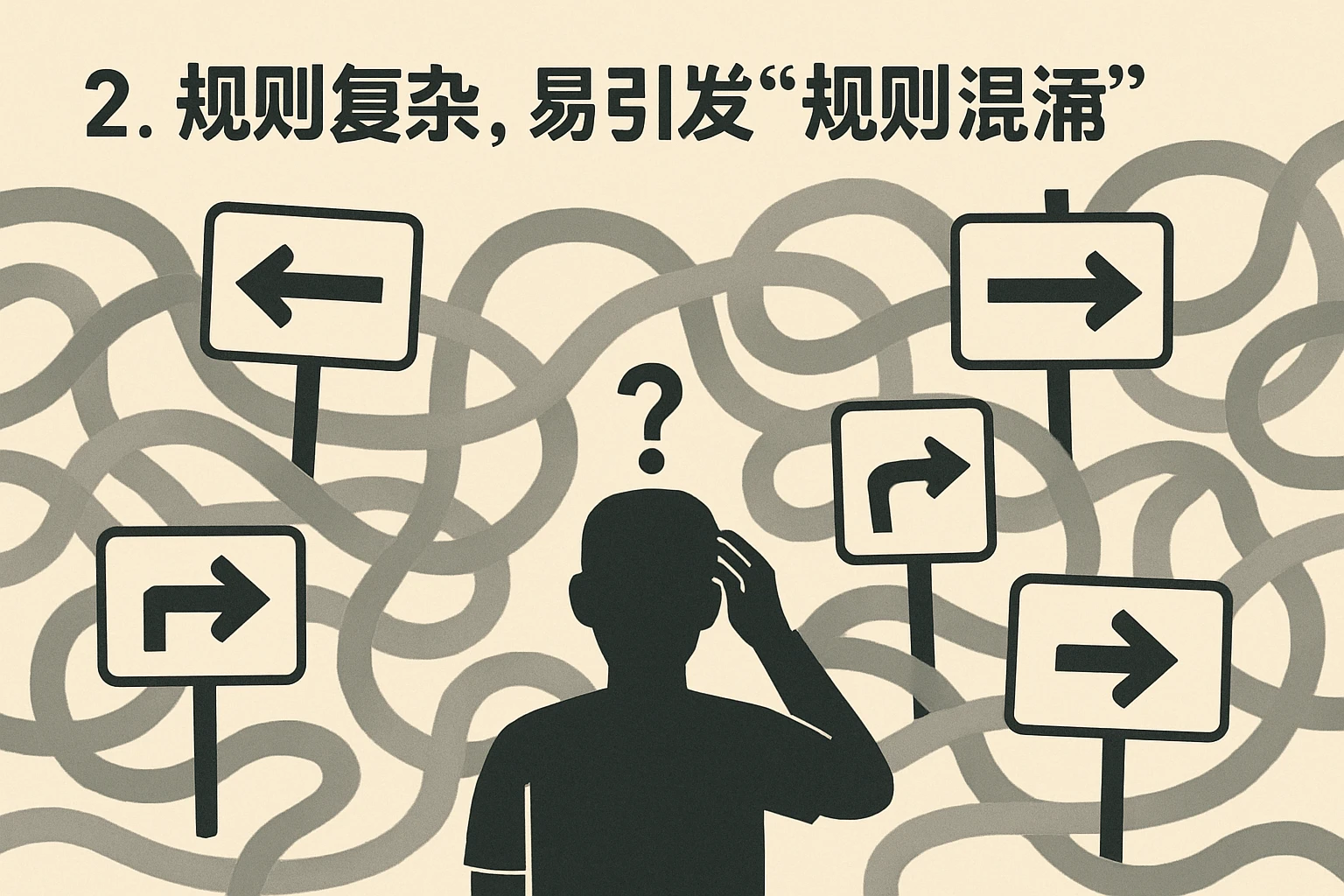 2. 规则复杂，易引发“规则混淆”