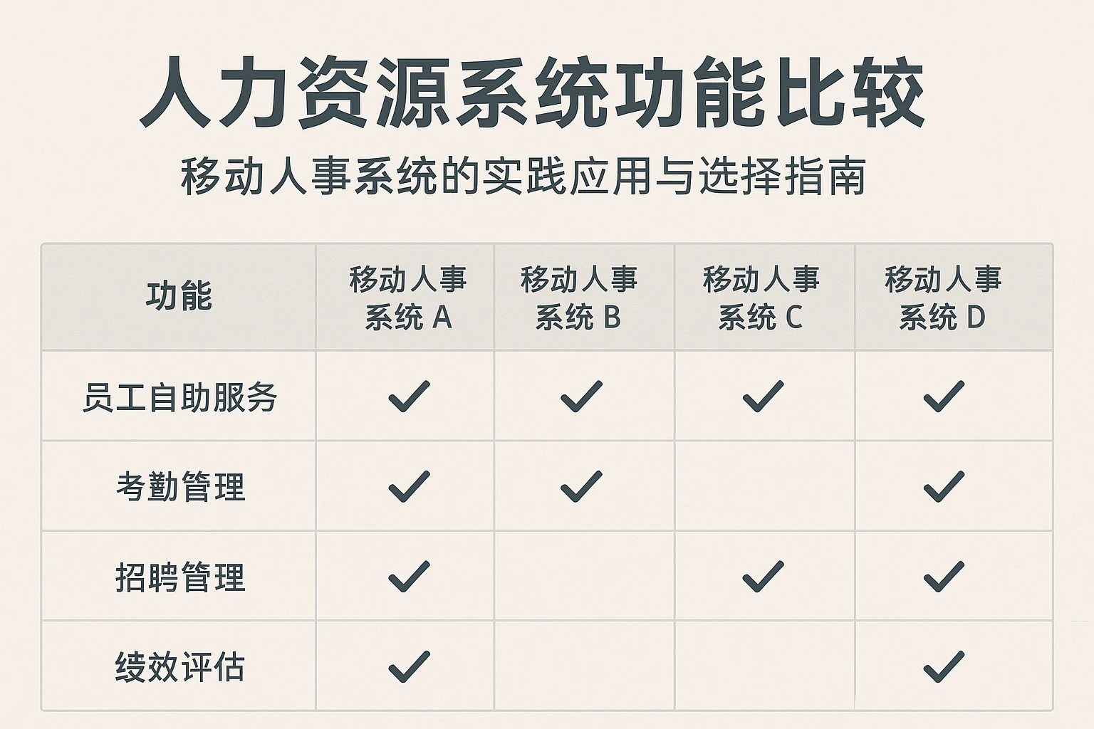 人力资源系统功能比较：移动人事系统的实践应用与选择指南