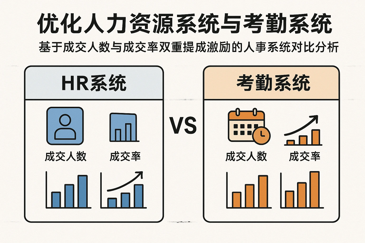 优化人力资源系统与考勤系统：基于成交人数与成交率双重提成激励的人事系统对比分析