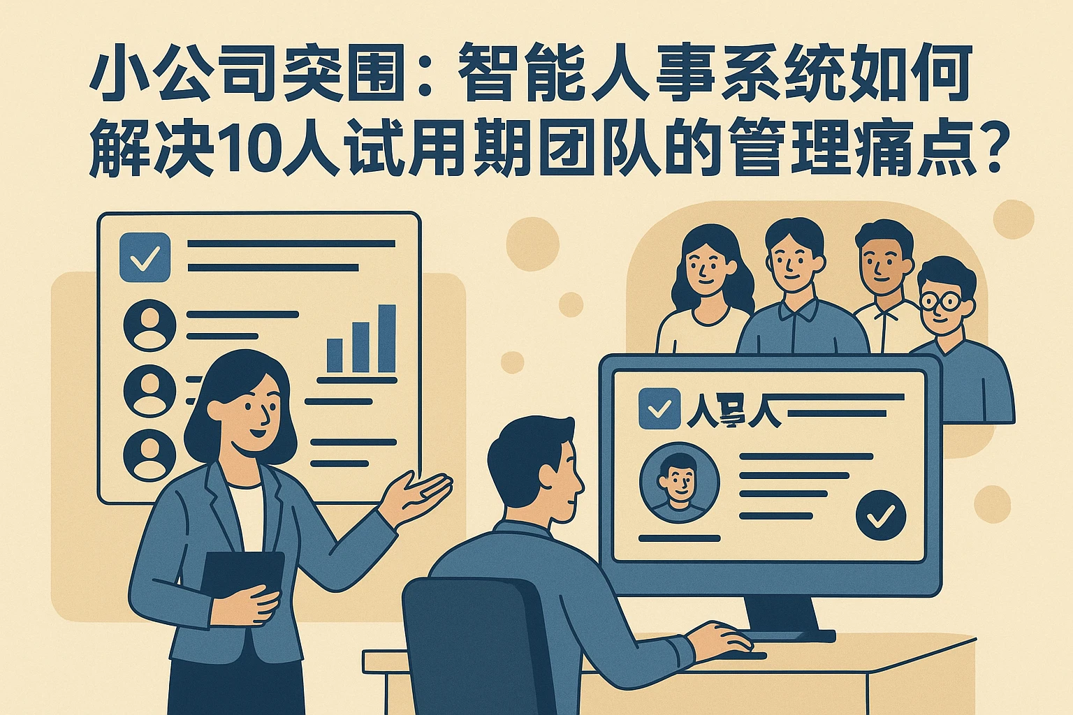 小公司突围:智能人事系统如何解决10人试用期团队的管理痛点?