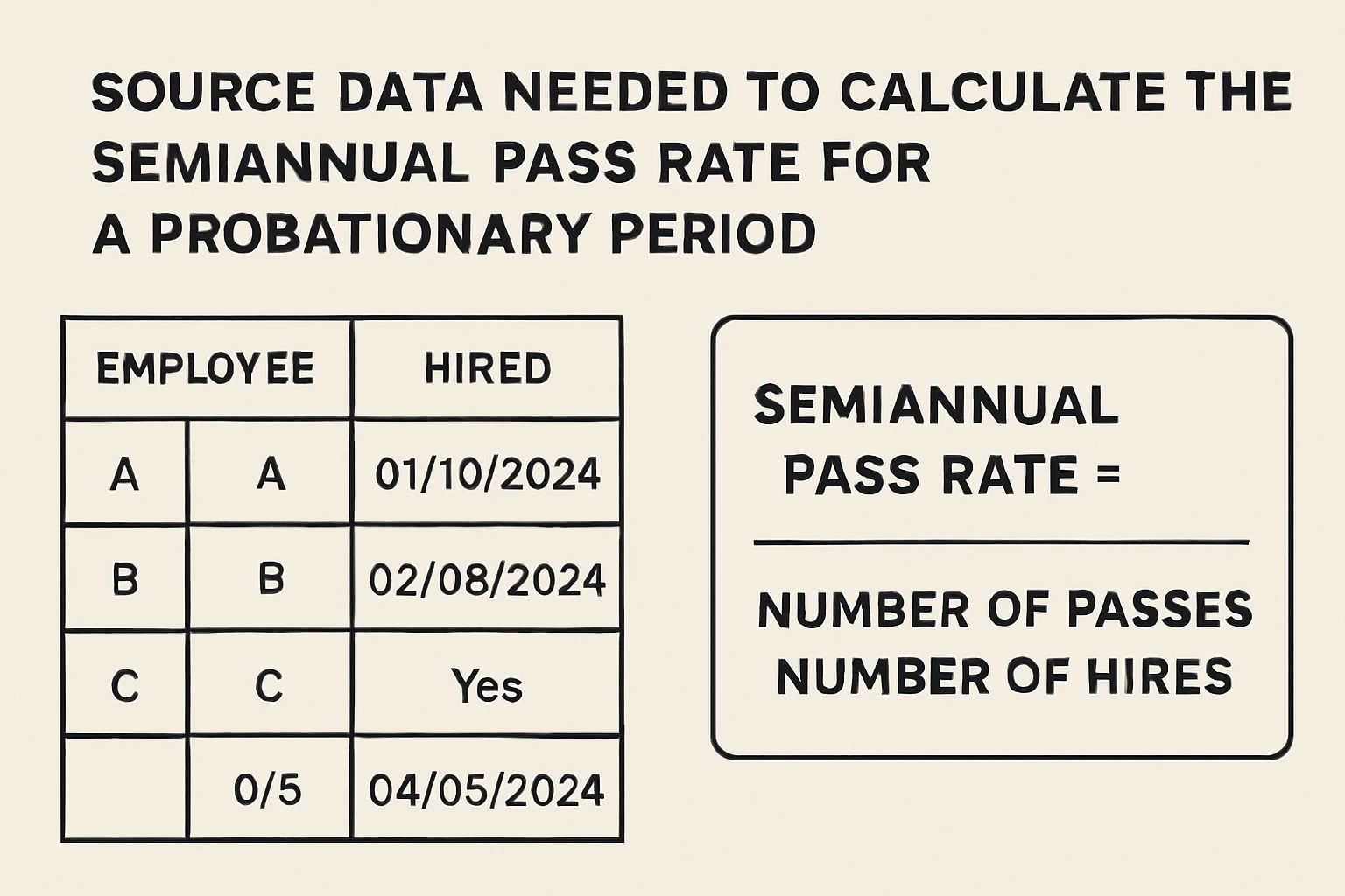 计算半年度试用期通过率所需的源数据