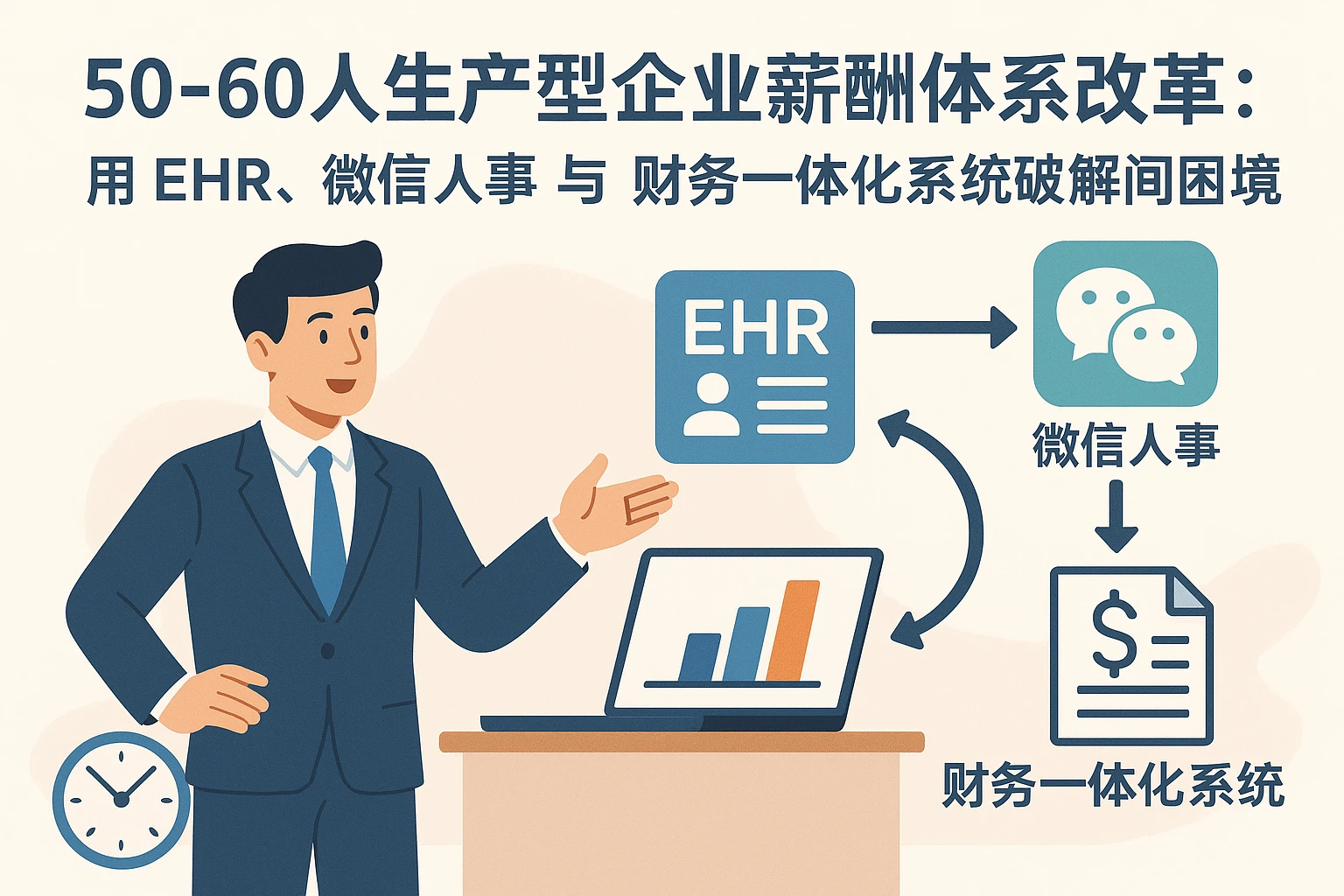 50-60人生产型企业薪酬体系改革:用EHR、微信人事与财务一体化系统破解时间困境