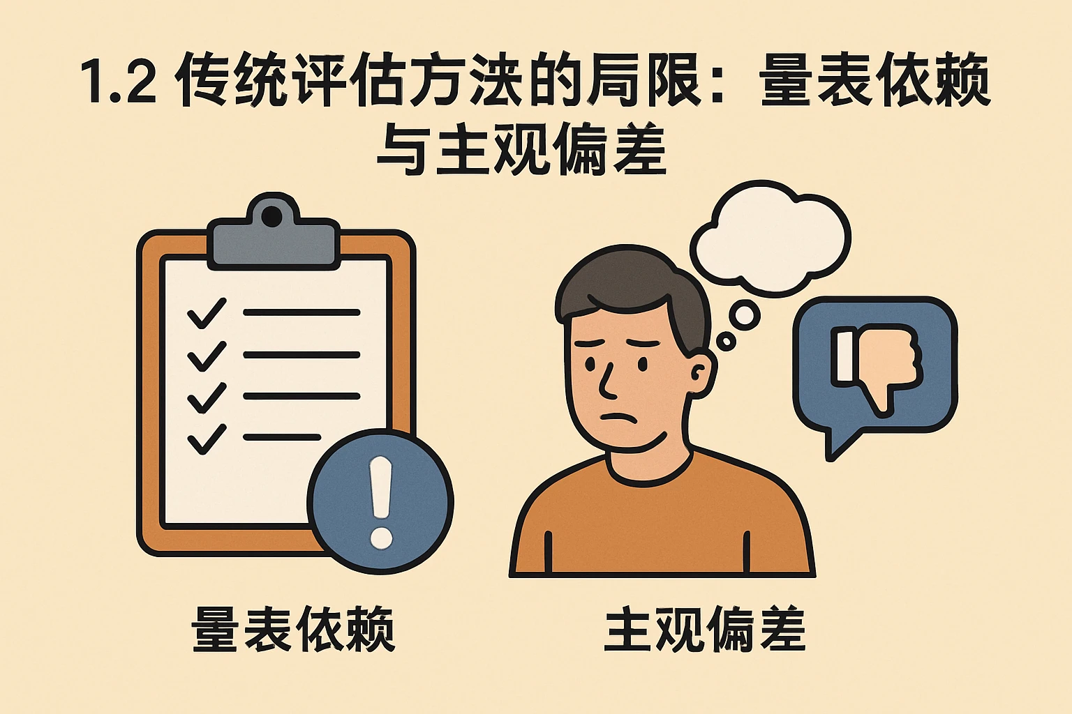 1.2 传统评估方法的局限：量表依赖与主观偏差