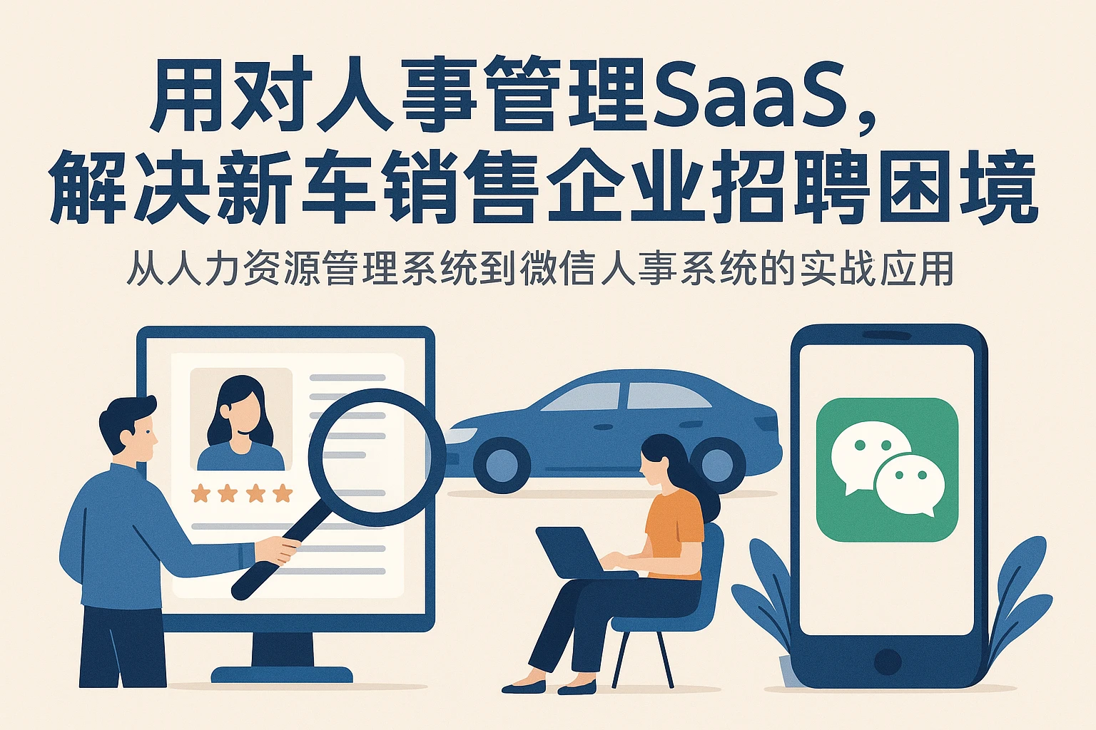 用对人事管理SaaS，解决新车销售企业招聘困境——从人力资源管理系统到微信人事系统的实战应用