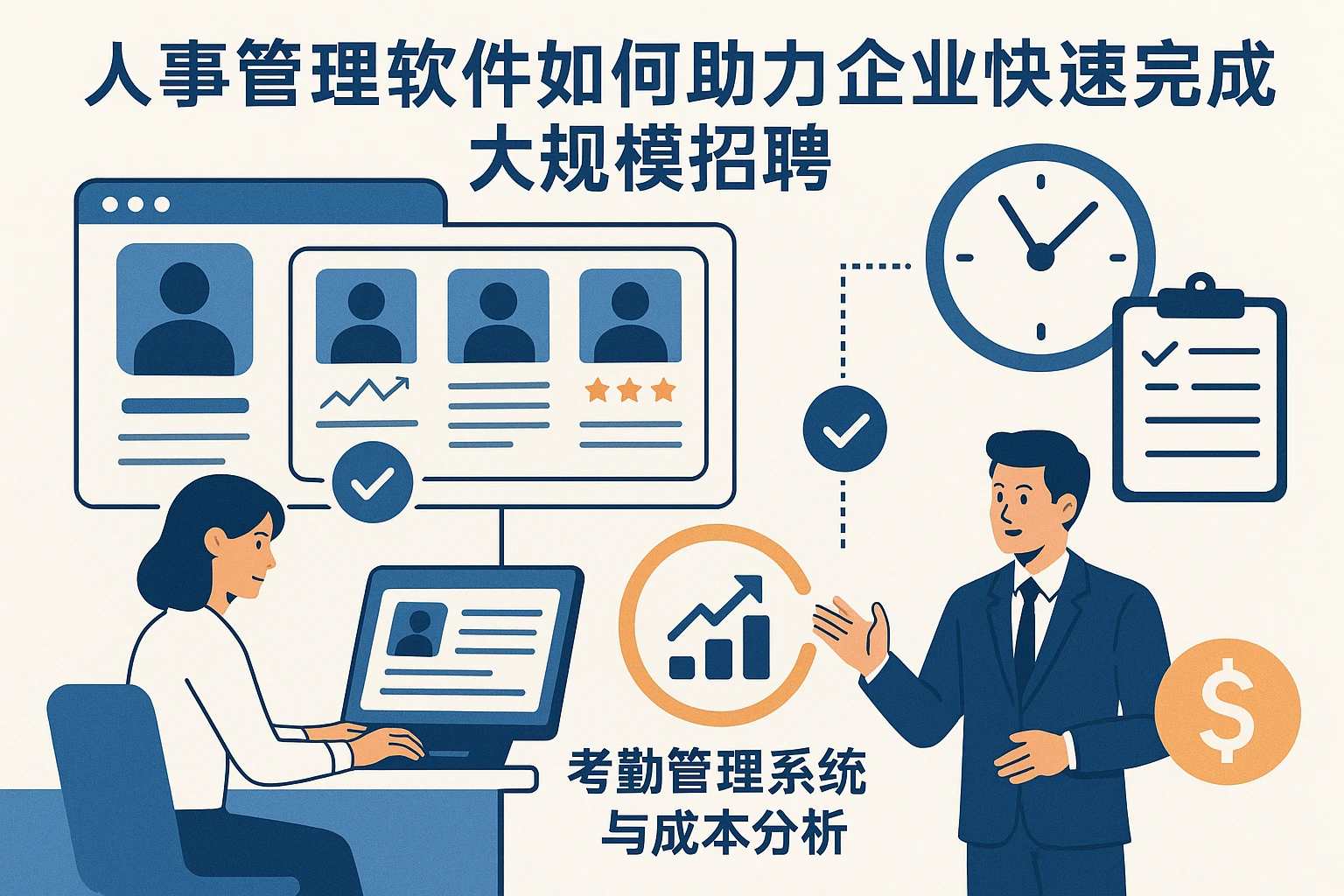 人事管理软件如何助力企业快速完成大规模招聘 - 考勤管理系统与成本分析