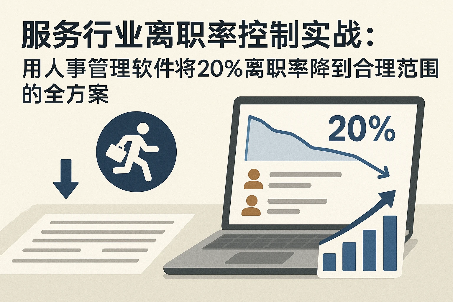 服务行业离职率控制实战:用人事管理软件将20%离职率降到合理范围的全方案