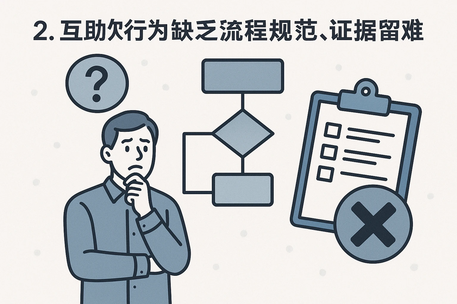 2. 互助行为缺乏流程规范,证据留存困难