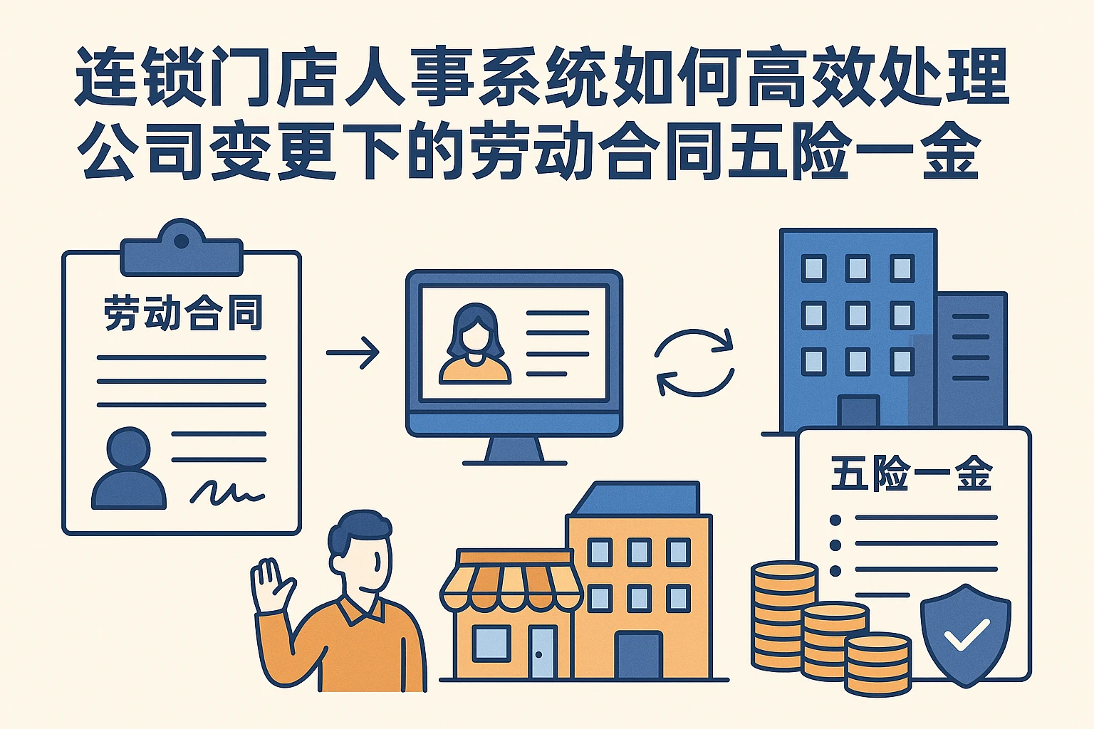 连锁门店人事系统如何高效处理公司变更下的劳动合同与五险一金转移