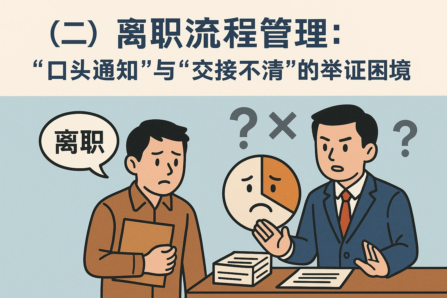 (二)离职流程管理:“口头通知”与“交接不清”的举证困境