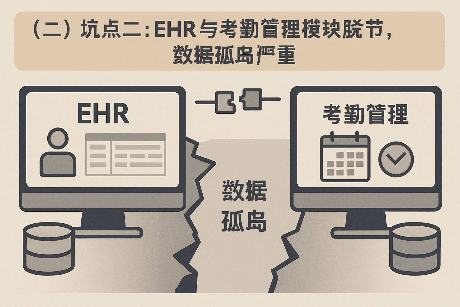 (二)坑点二:EHR与考勤管理模块脱节,数据孤岛严重