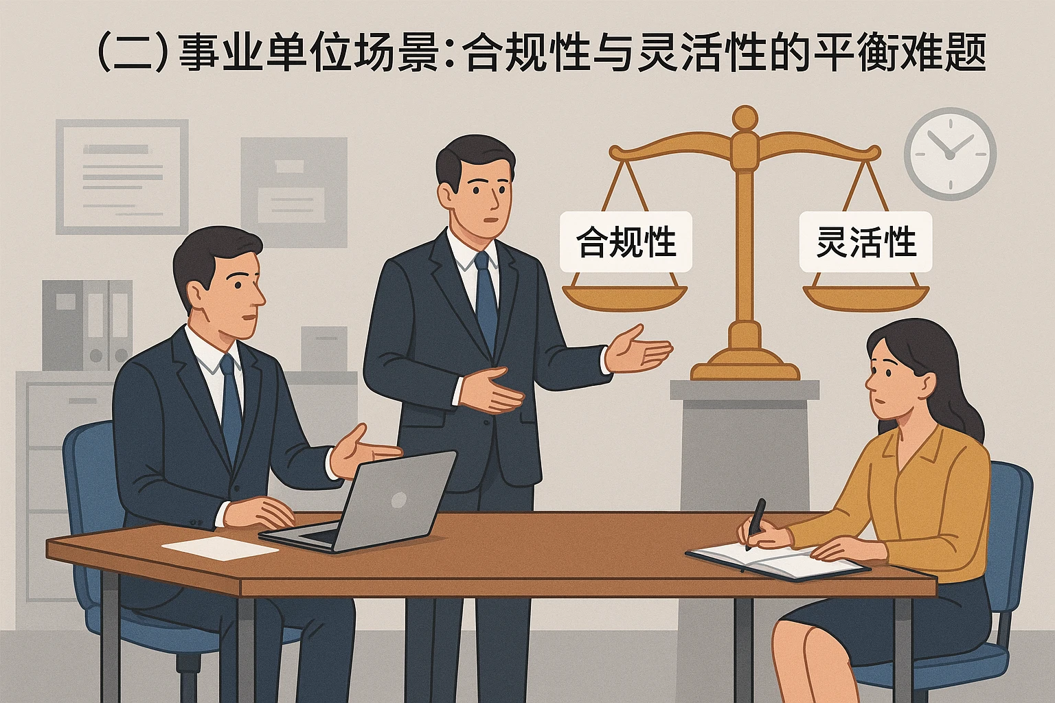 （二）事业单位场景：合规性与灵活性的平衡难题