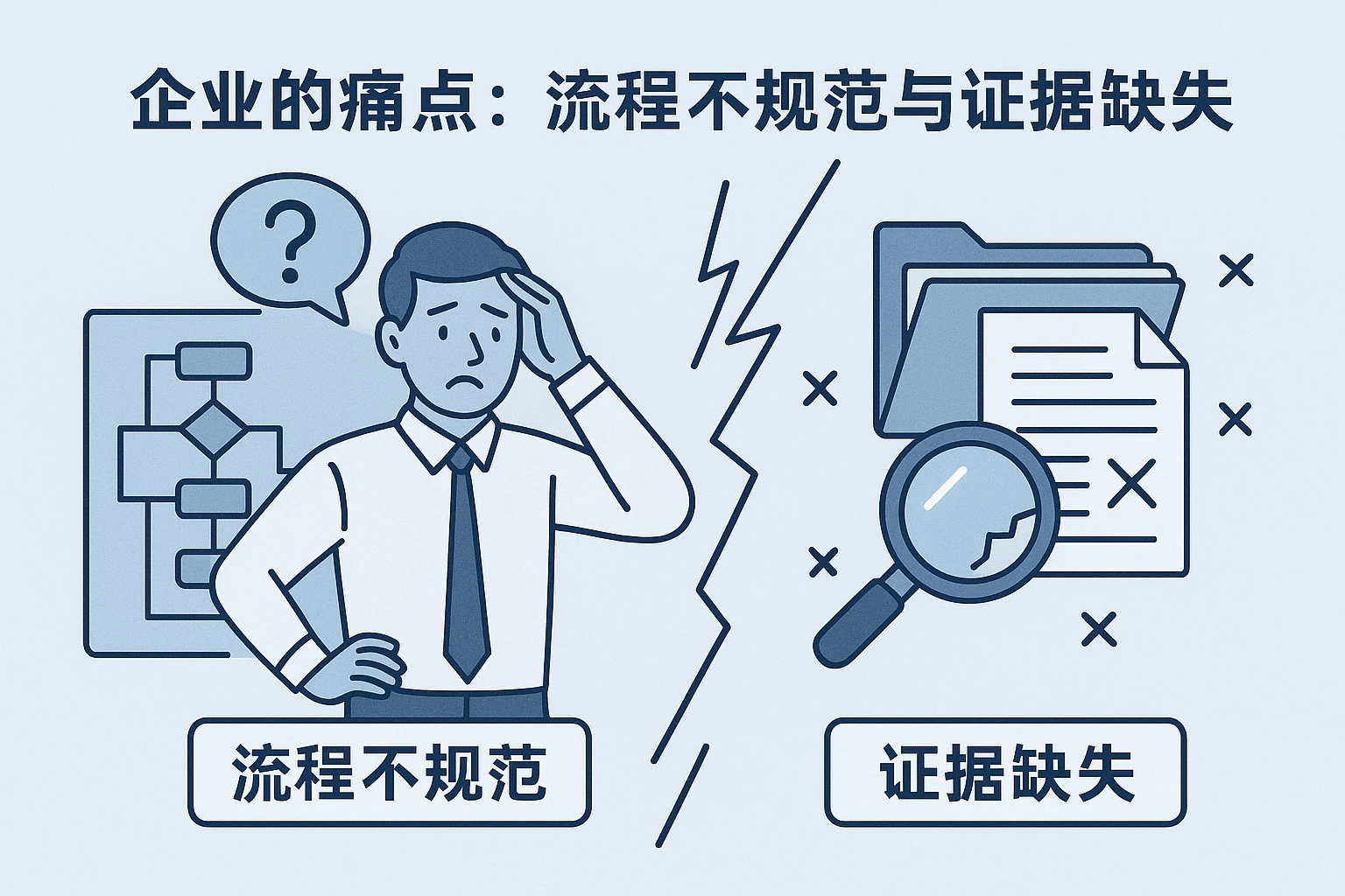 2. 企业的痛点：流程不规范与证据缺失