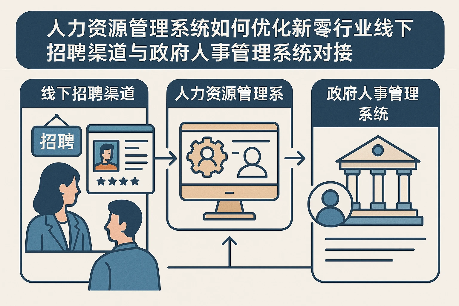 人力资源管理系统如何优化新零售行业线下招聘渠道与政府人事管理系统对接