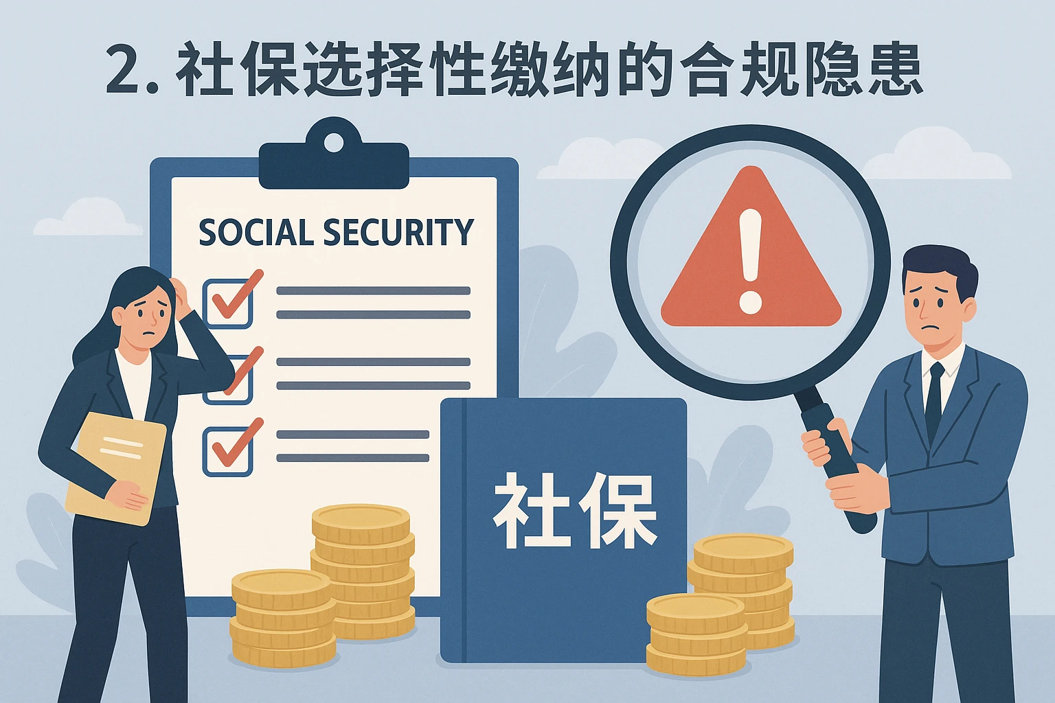 2. 社保选择性缴纳的合规隐患