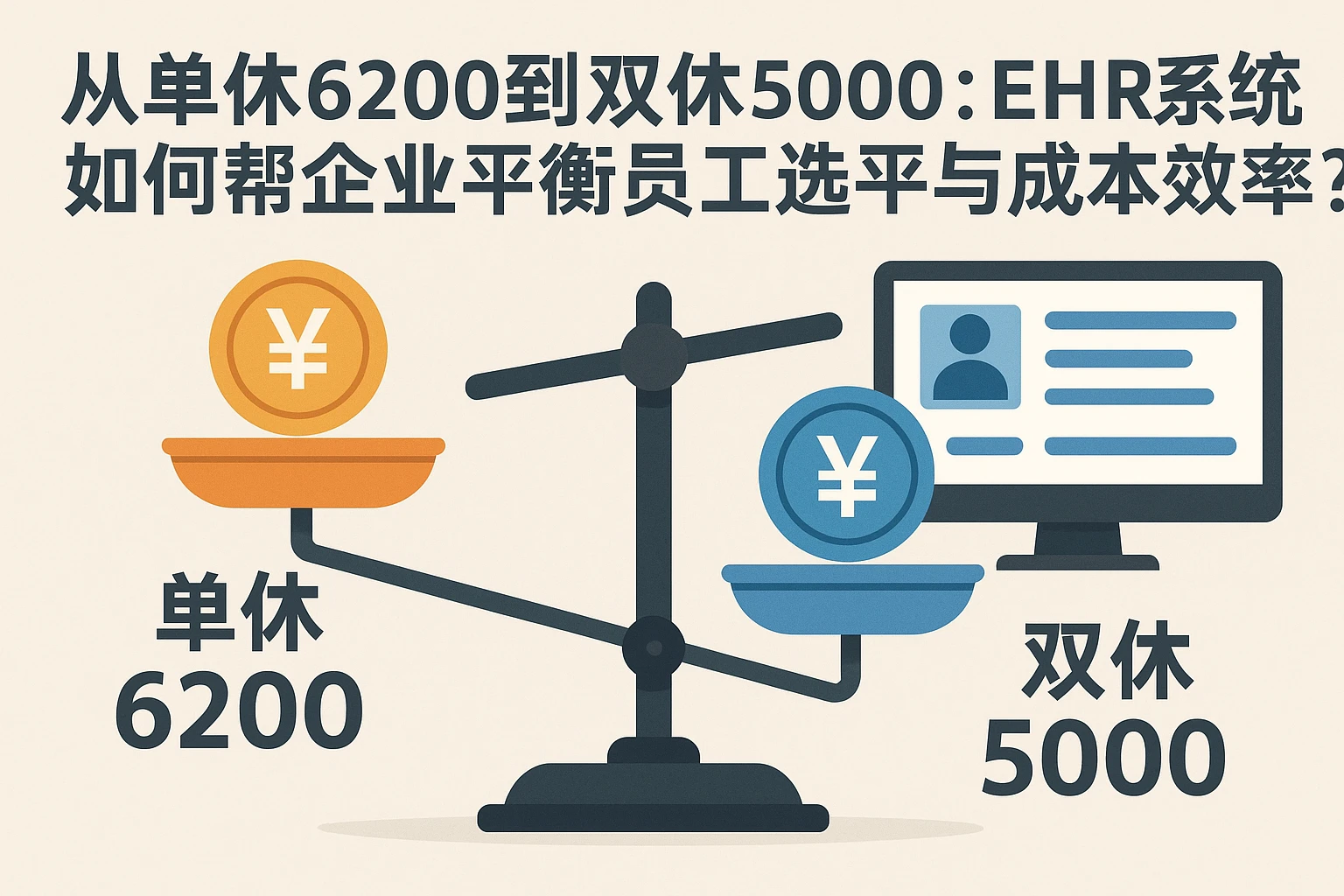 从单休6200到双休5000：EHR系统如何帮企业平衡员工选择与成本效率？