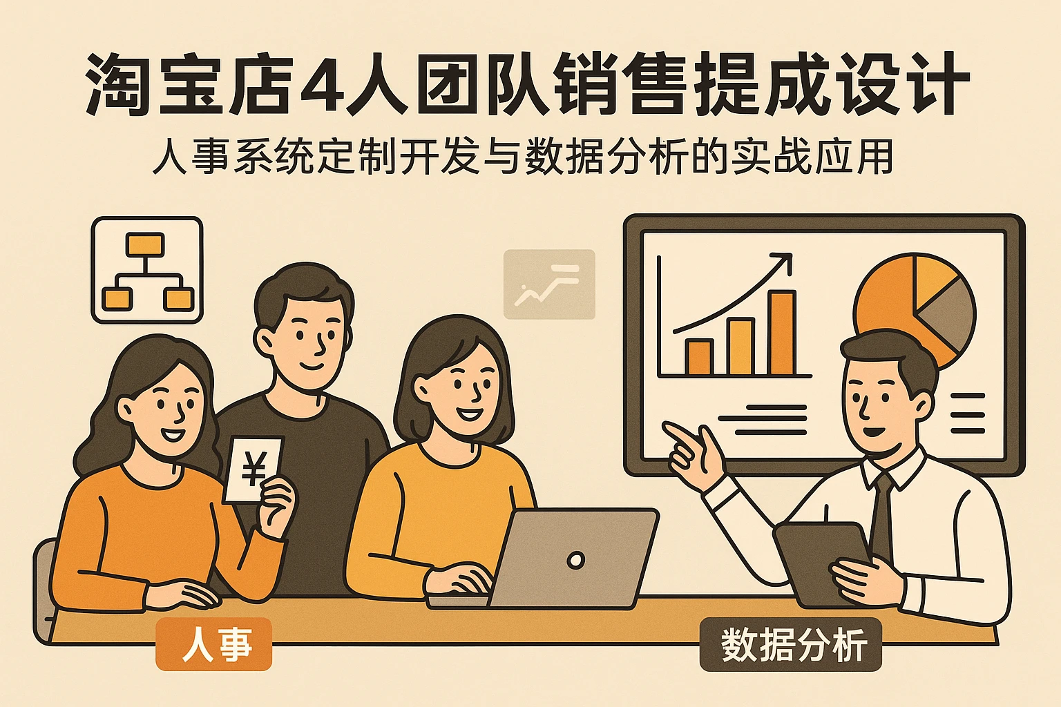 淘宝店4人团队销售提成设计:人事系统定制开发与数据分析的实战应用