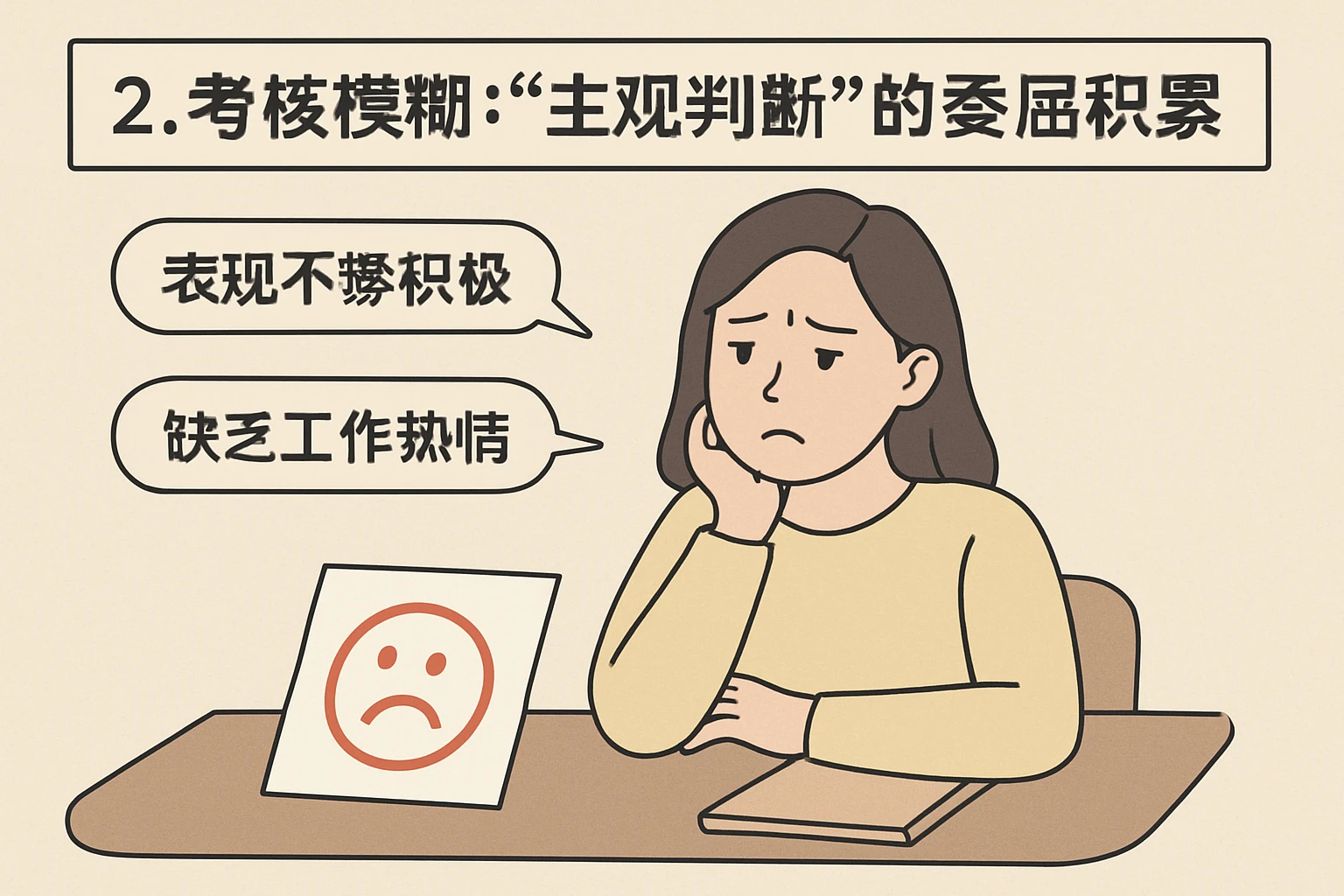 2. 考核模糊:“主观判断”的委屈积累