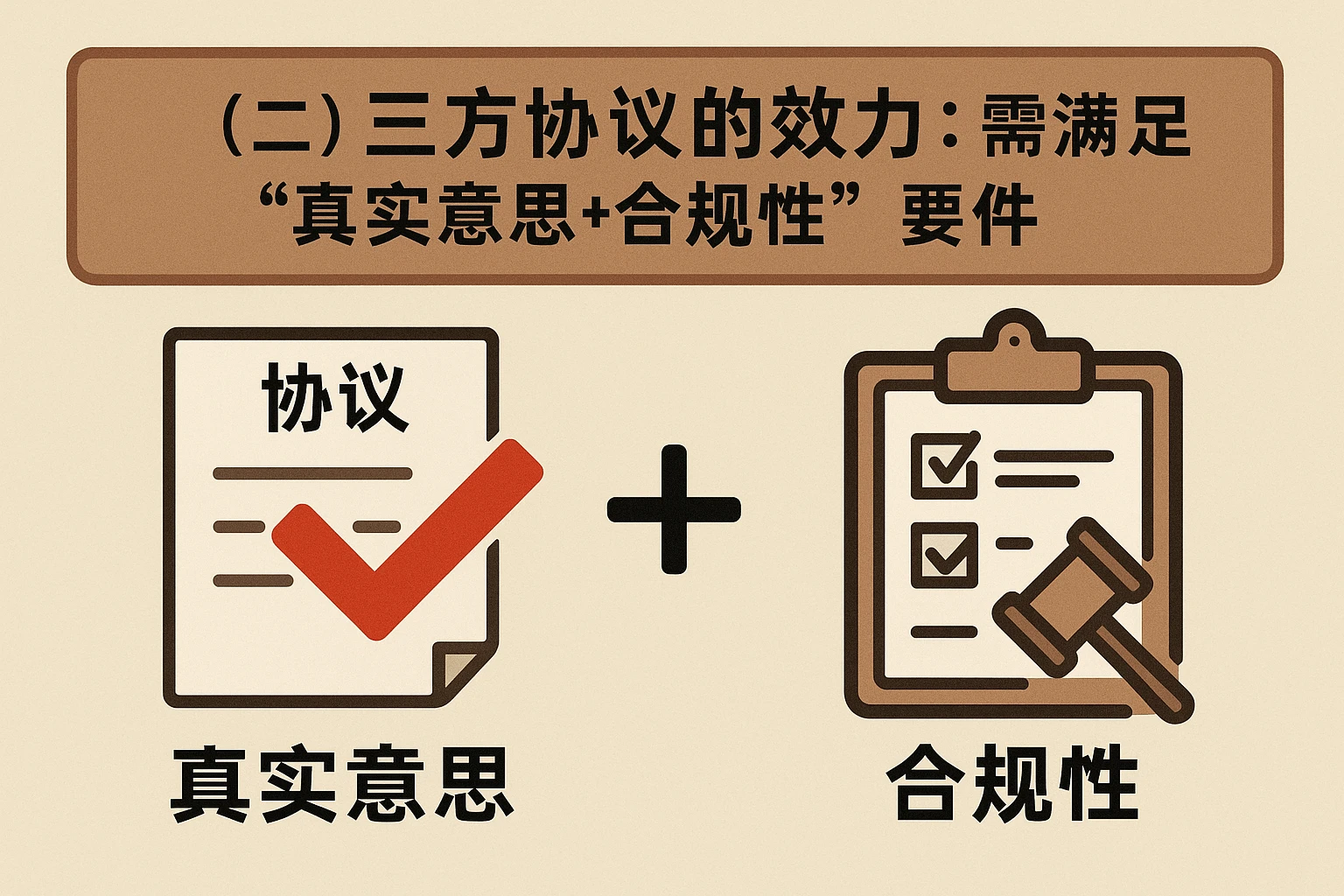 （二）三方协议的效力：需满足“真实意思+合规性”要件