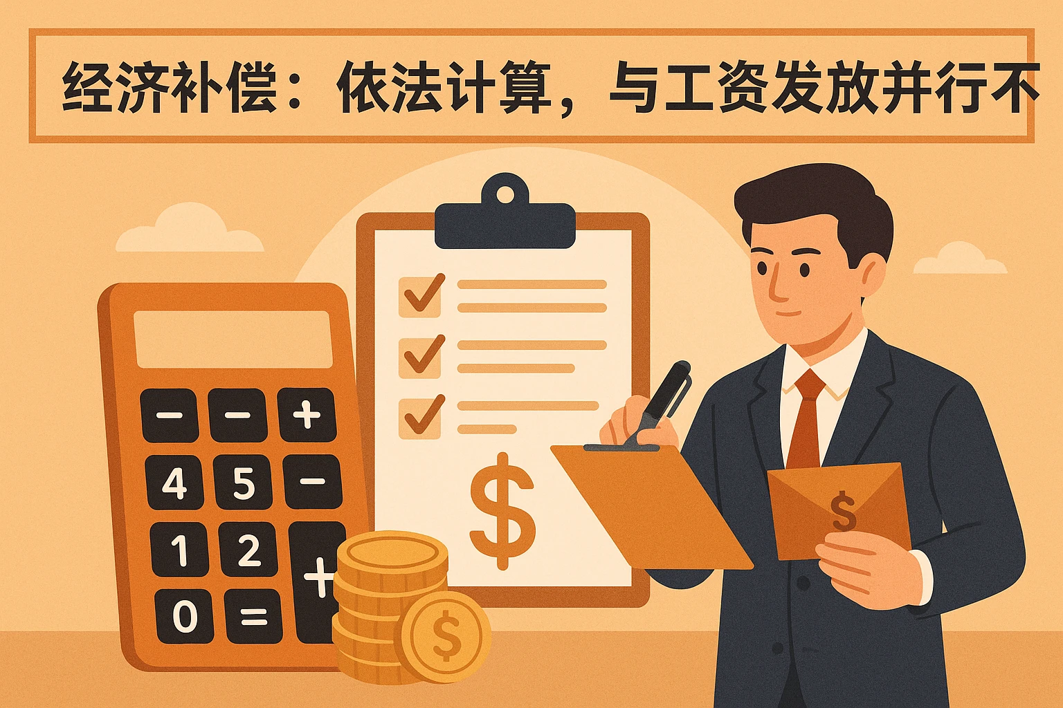 2. 经济补偿：依法计算，与工资发放并行不悖