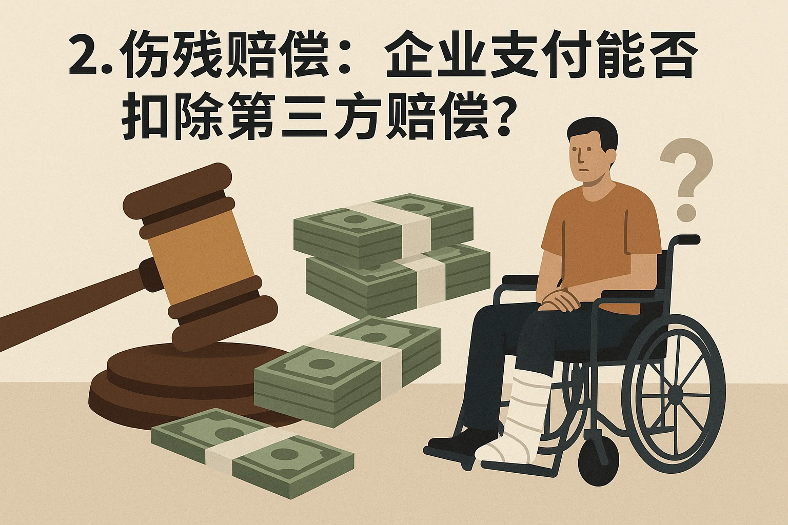 2. 伤残赔偿:企业支付能否扣除第三方赔偿?