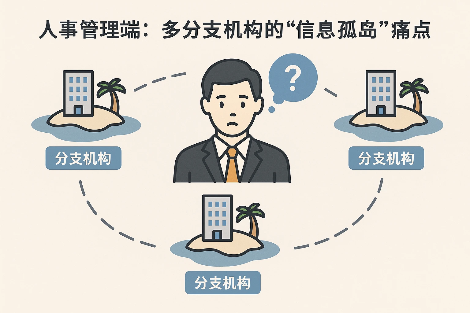 2. 人事管理端:多分支机构的“信息孤岛”痛点