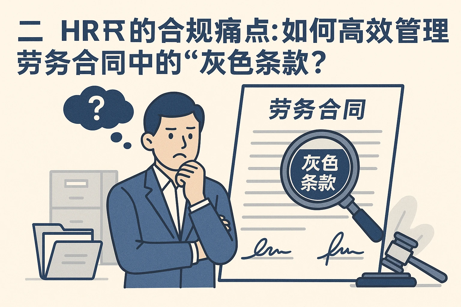 二、HR的合规痛点：如何高效管理劳务合同中的“灰色条款”？