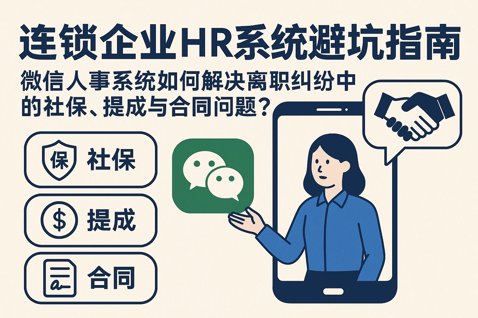 连锁企业HR系统避坑指南：微信人事系统如何解决离职纠纷中的社保、提成与合同问题？