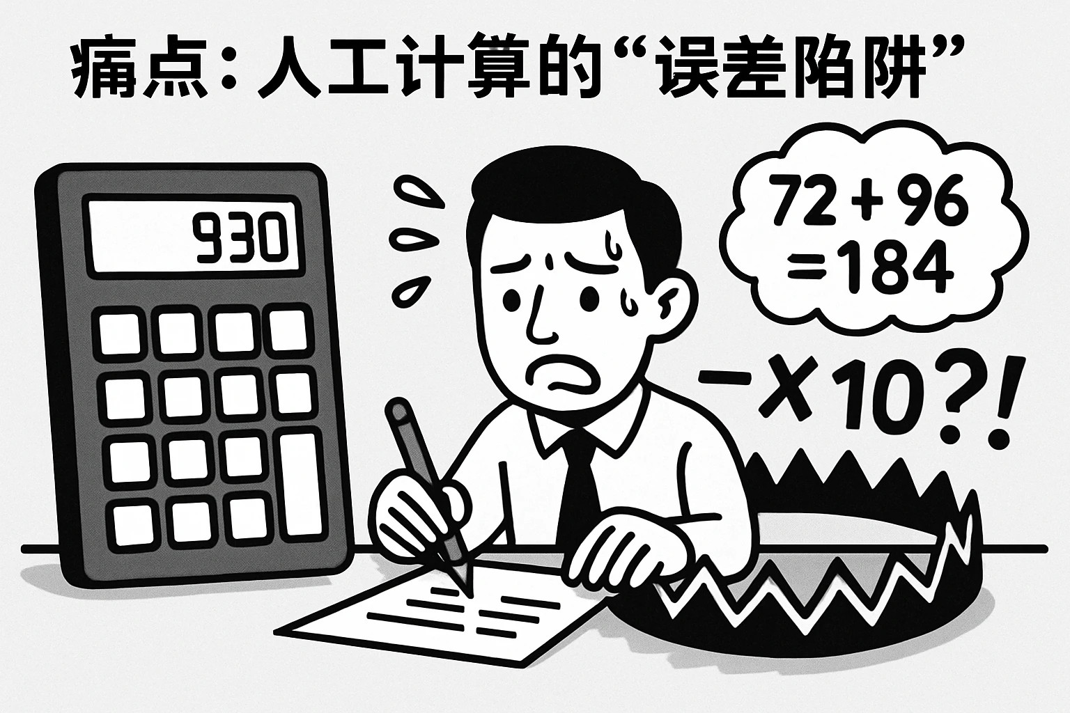 1. 痛点：人工计算的