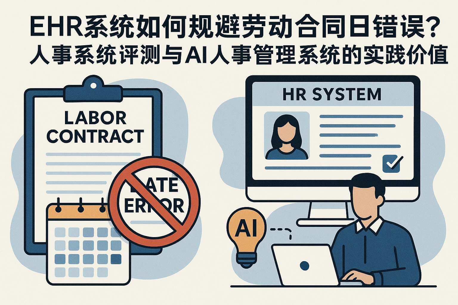 EHR系统如何规避劳动合同日期错误？人事系统评测与AI人事管理系统的实践价值