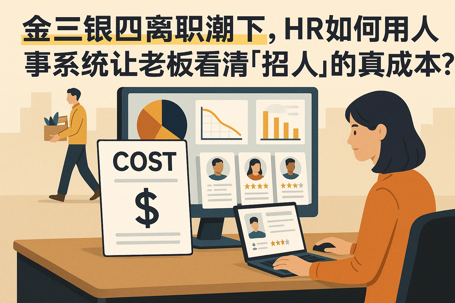金三银四离职潮下,HR如何用人事系统让老板看清“招人”的真实成本?