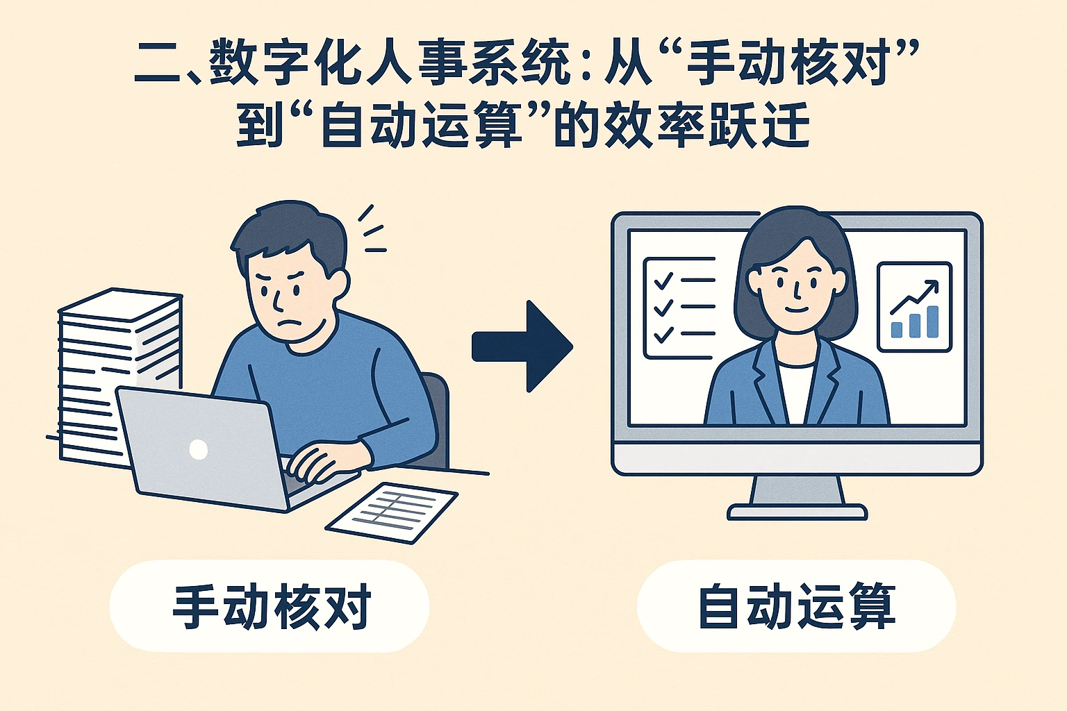 二、数字化人事系统:从“手动核对”到“自动运算”的效率跃迁