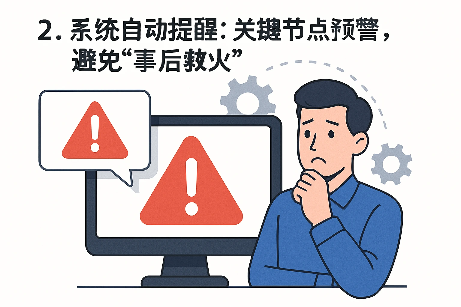 2. 系统自动提醒:关键节点预警,避免“事后救火”