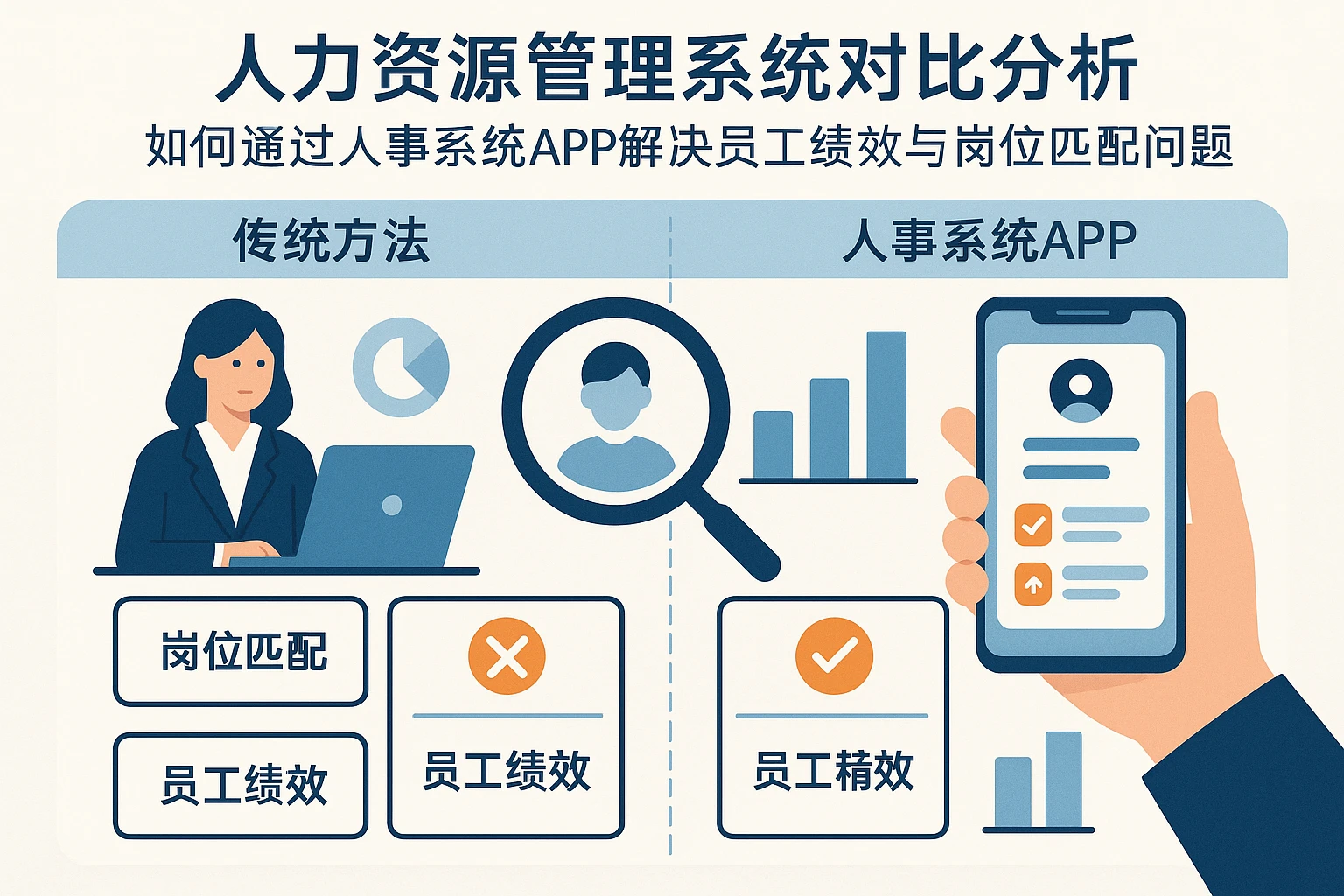 人力资源管理系统对比分析：如何通过人事系统APP解决员工绩效与岗位匹配问题
