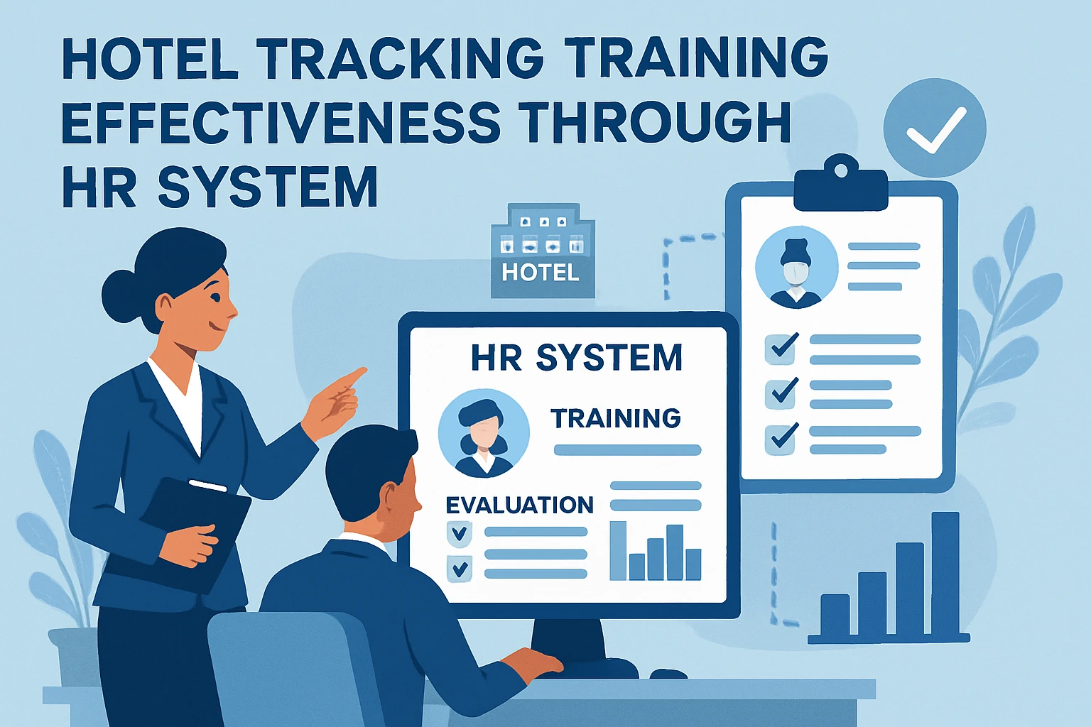 酒店通过HR系统跟踪培训效果: