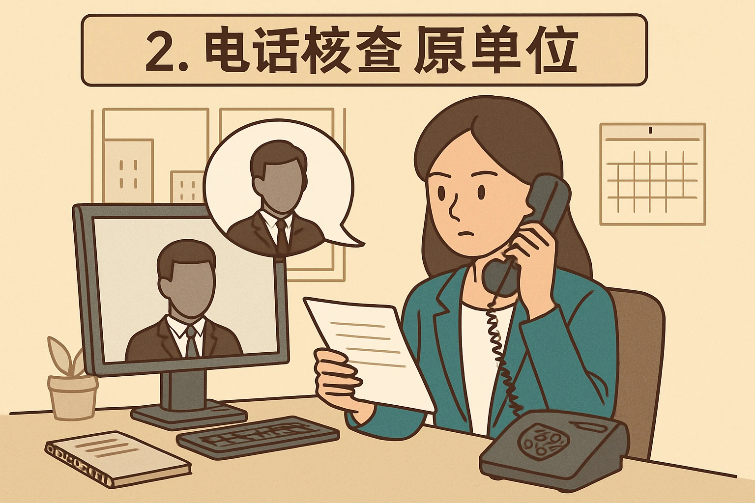 2. 电话核查原单位