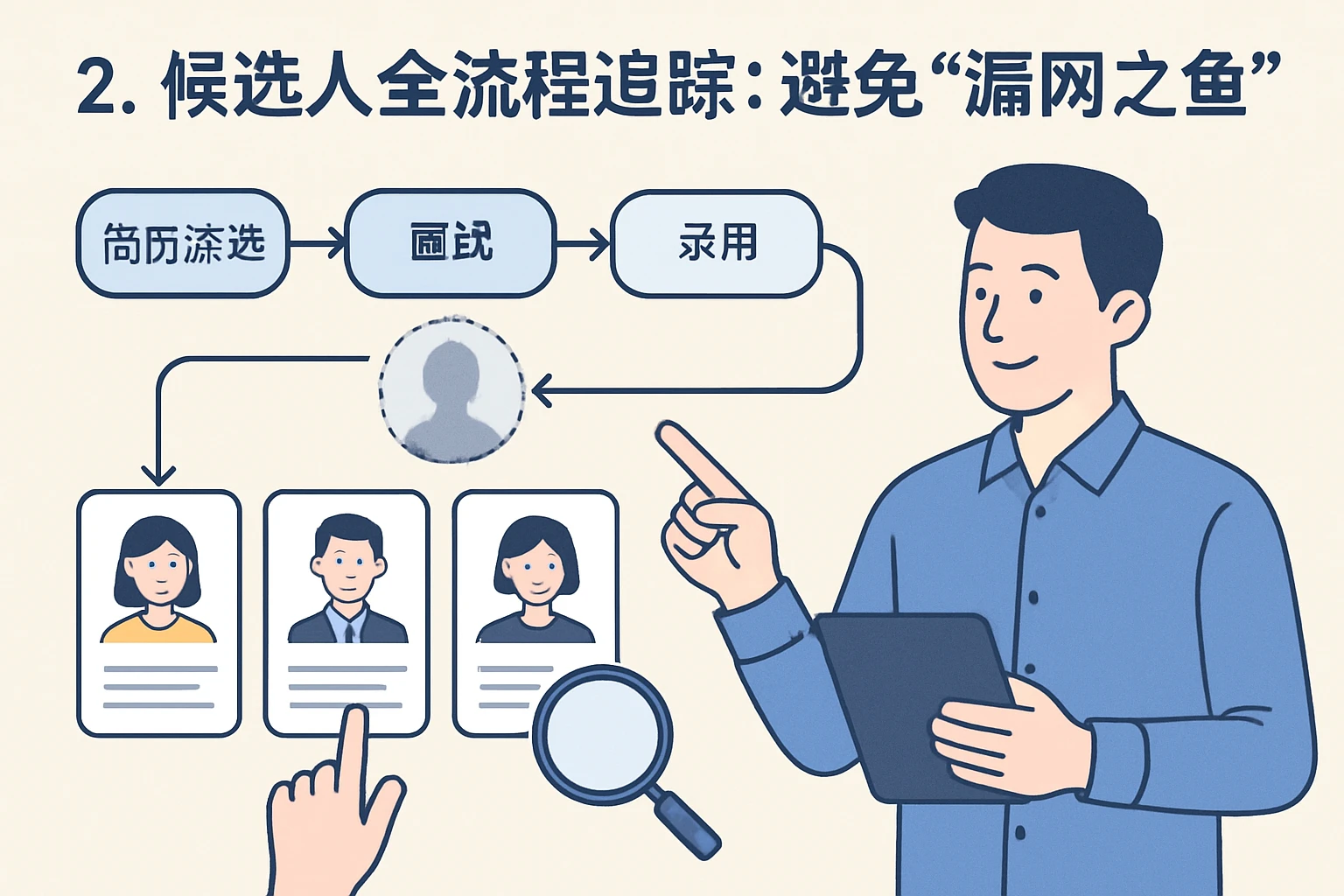 2. 候选人全流程追踪：避免“漏网之鱼”