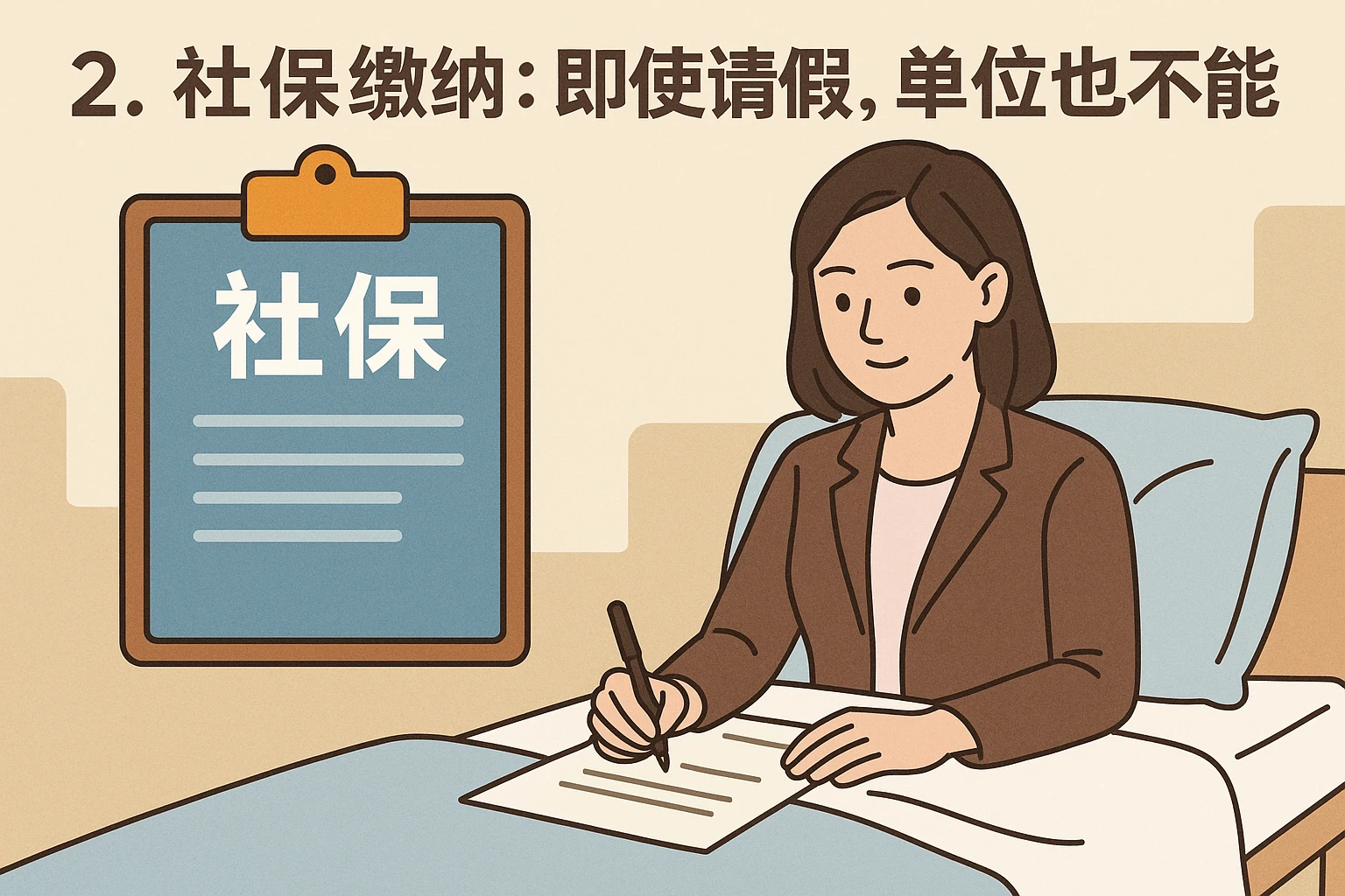 2. 社保缴纳：即使请假，单位也不能停缴