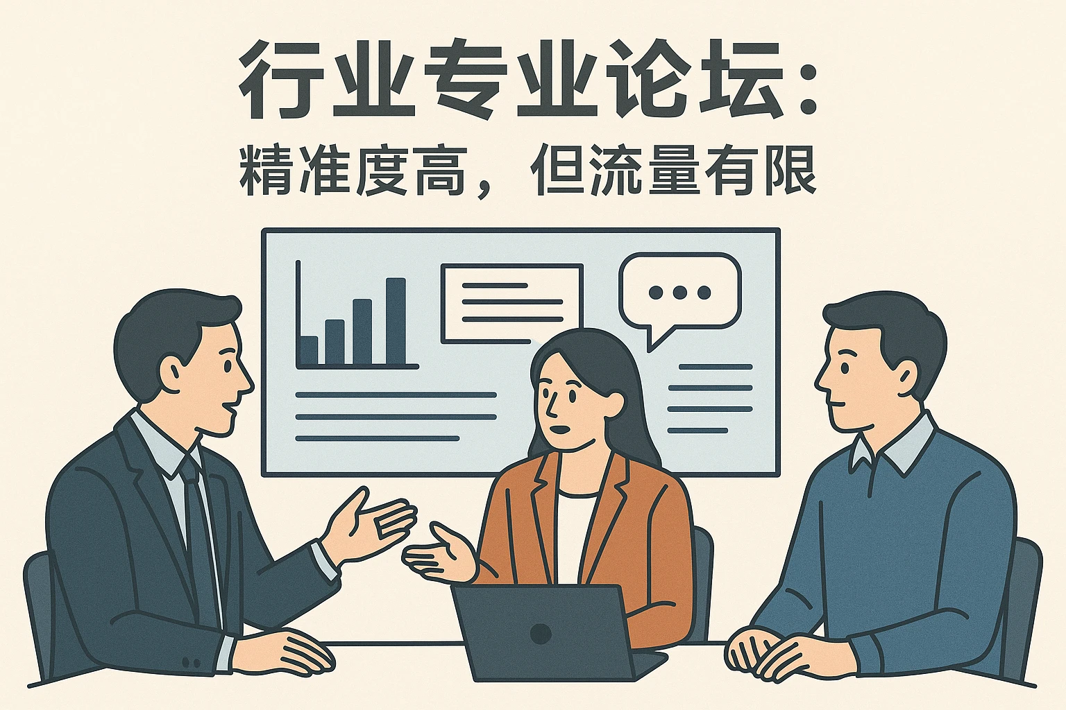 2. 行业专业论坛：精准度高，但流量有限
