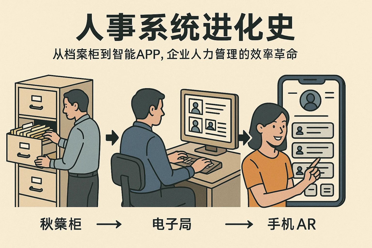 人事系统进化史:从档案柜到智能APP,企业人力管理的效率革命