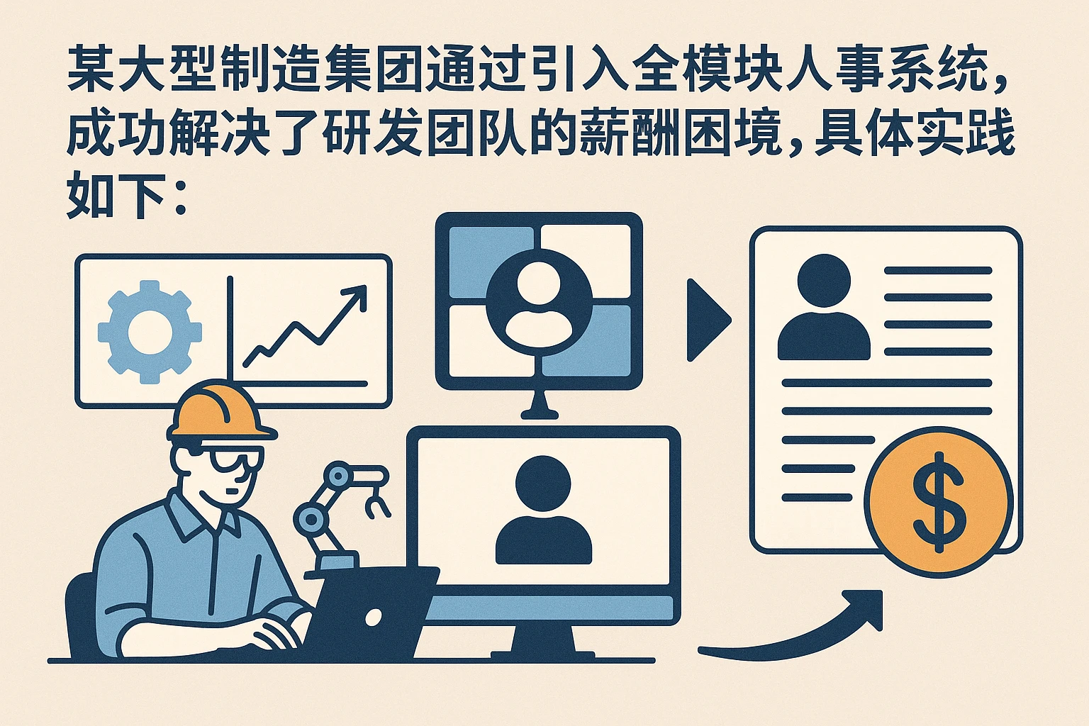 某大型制造集团通过引入全模块人事系统，成功解决了研发团队的薪酬困境，具体实践如下：