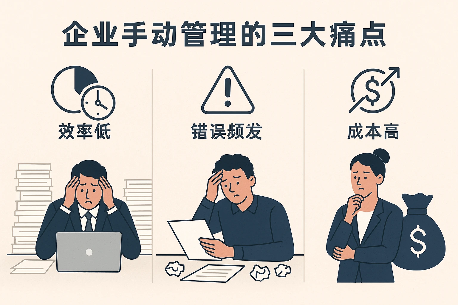 2. 企业手动管理的三大痛点
