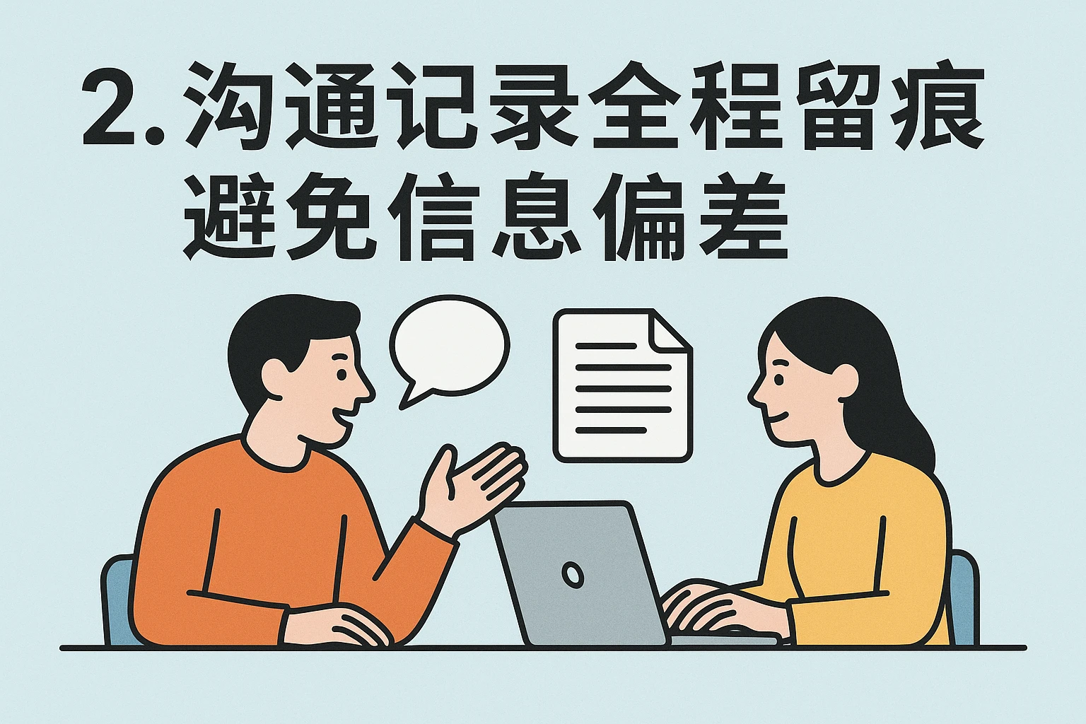 2. 沟通记录全程留痕，避免信息偏差
