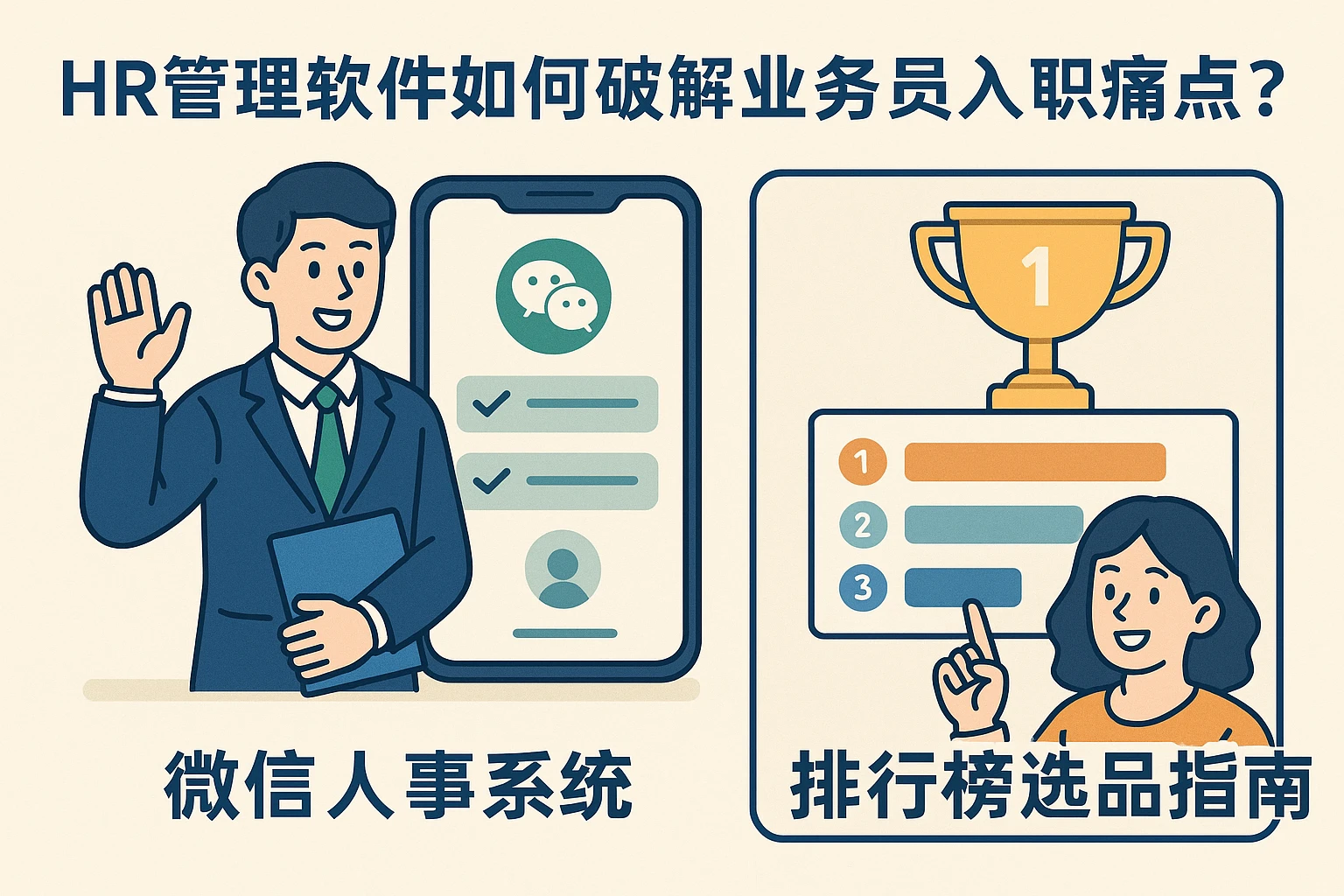 HR管理软件如何破解业务员入职痛点？微信人事系统与排行榜选品指南